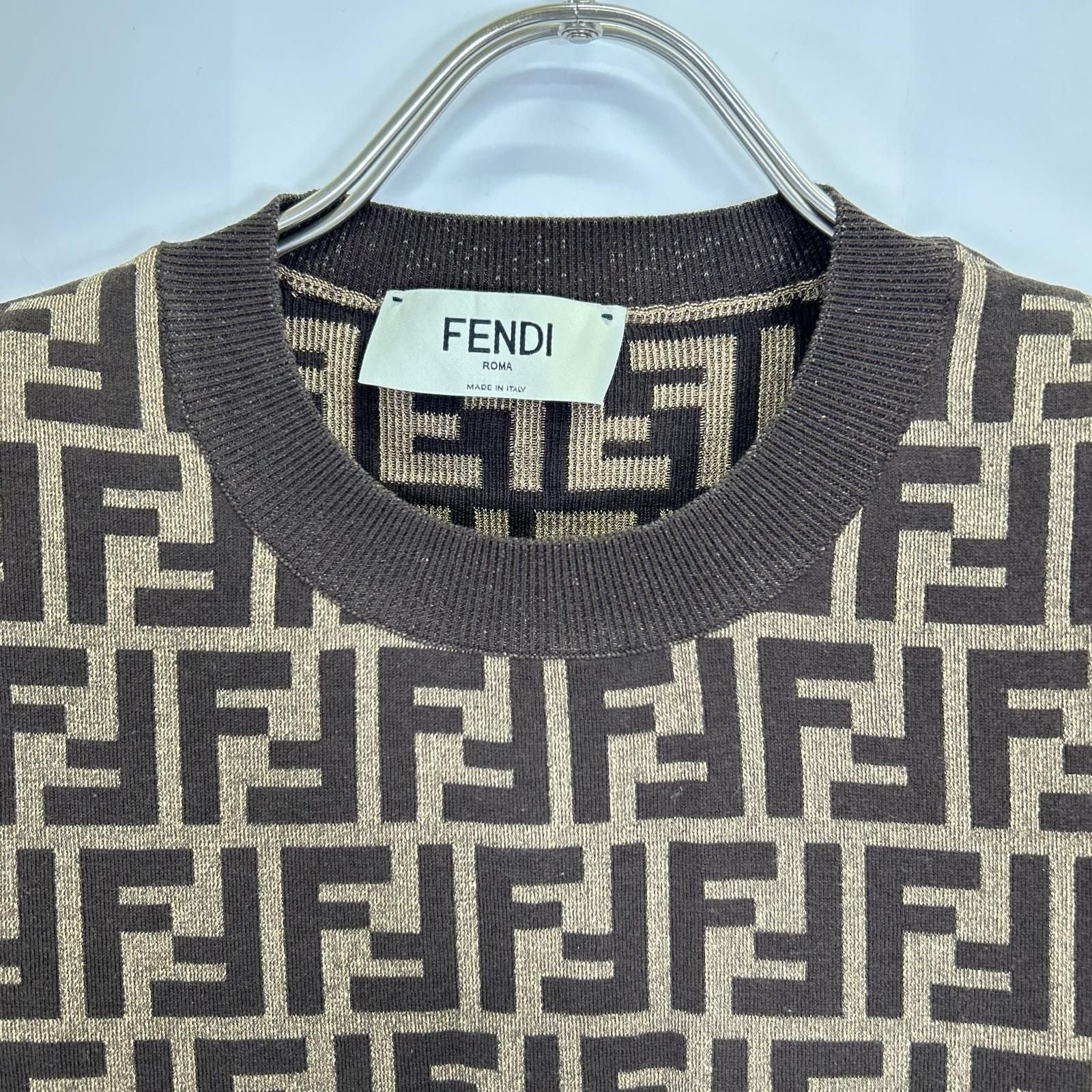 Fendi Brown Zucca Knit Sweater 40 — view 5