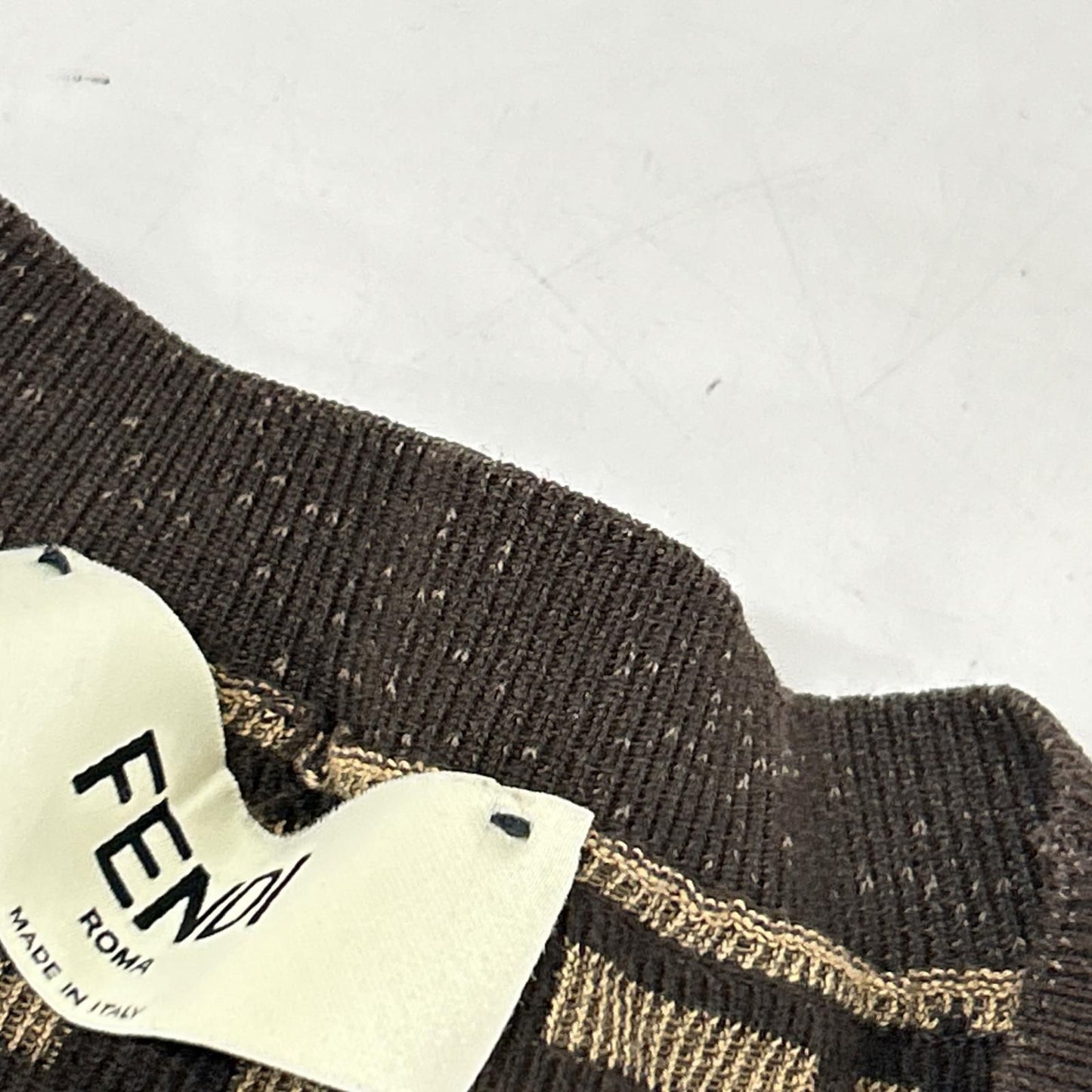 Fendi Brown Zucca Knit Sweater 40 — view 7