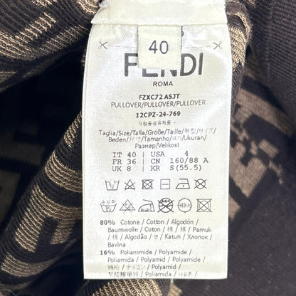 Fendi Brown Zucca Knit Sweater 40 — view 4
