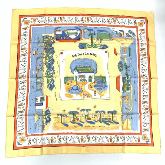 Hermes Scarf Carre 90 RE Tour a la Terre Return