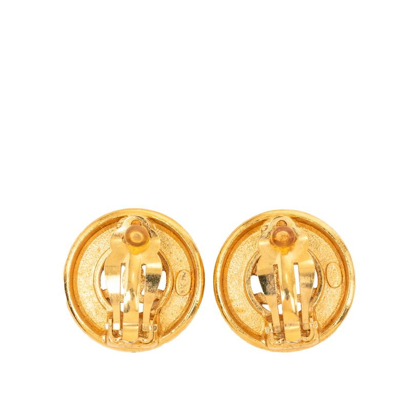 Chanel Vintage CC Logo Earrings Gold Plated — view 2