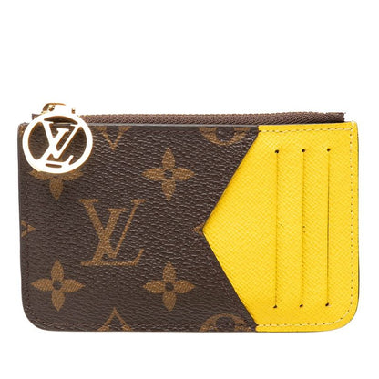 Louis Vuitton Monogram Card Holder Romy Case Jaune Yellow Brown Leather