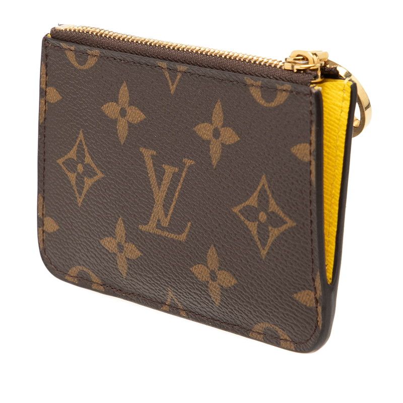 Louis Vuitton Monogram Card Holder Romy Case Jaune Yellow Brown Leather — view 2