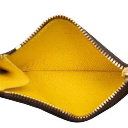 Louis Vuitton Monogram Card Holder Romy Case Jaune Yellow Brown Leather — view 4