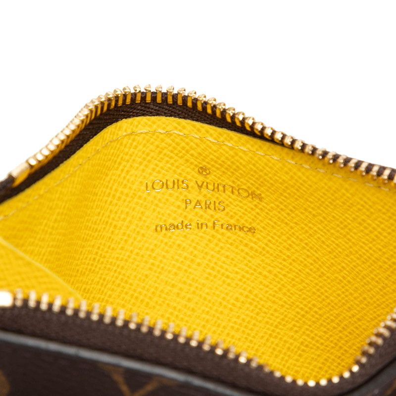 Louis Vuitton Monogram Card Holder Romy Case Jaune Yellow Brown Leather — view 5