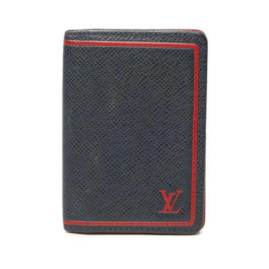 Louis Vuitton Taiga Organizer de Poche Card Case Passcase Business Holder Blue