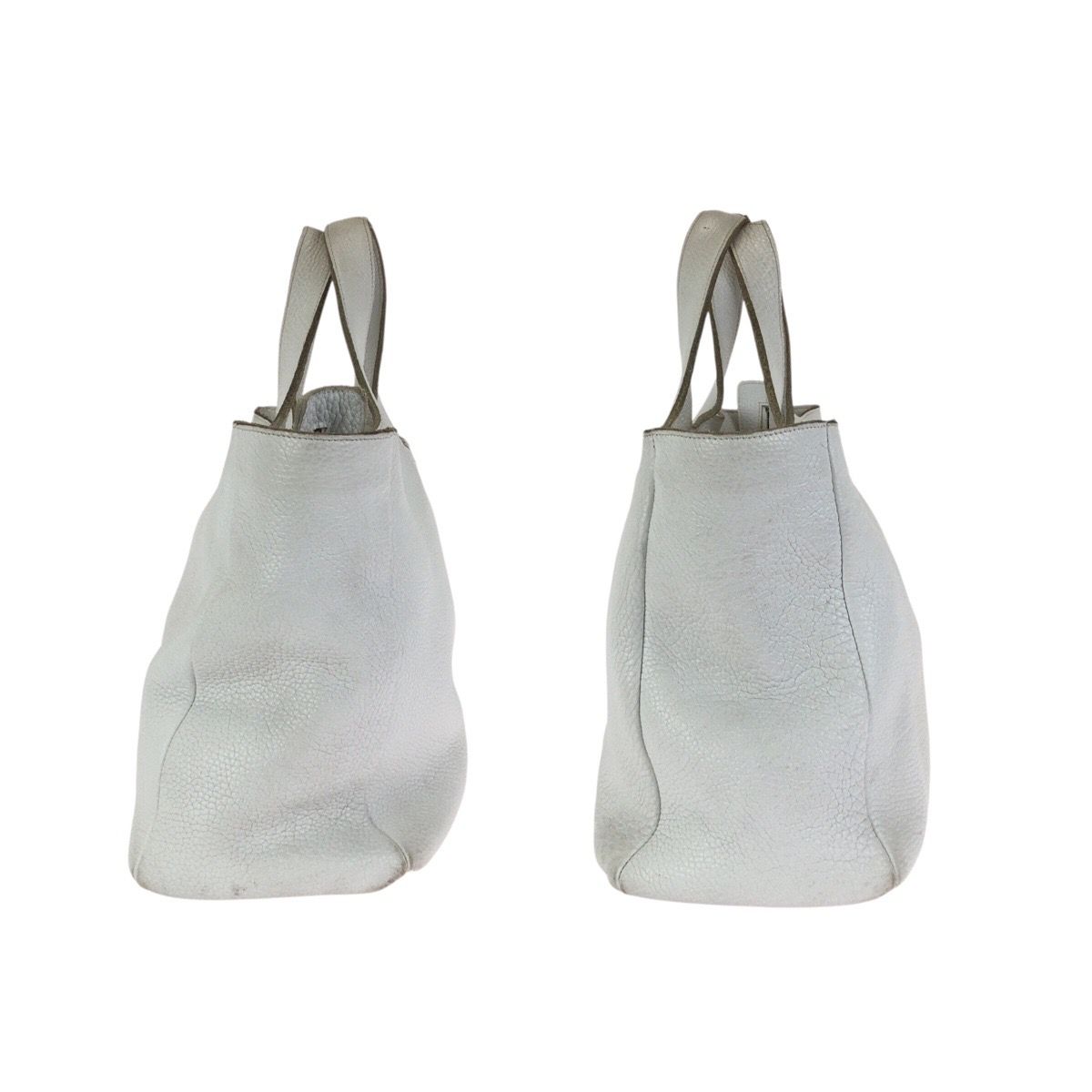 Bottega Veneta White Silver Leather Tote — view 8