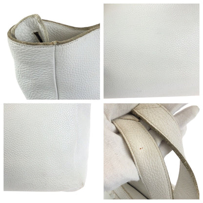 Bottega Veneta White Silver Leather Tote — view 6