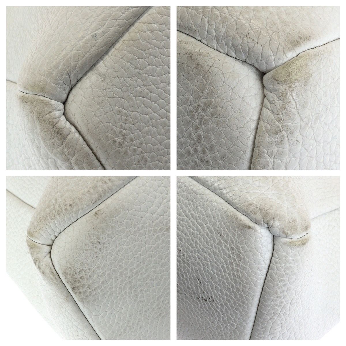 Bottega Veneta White Silver Leather Tote — view 3