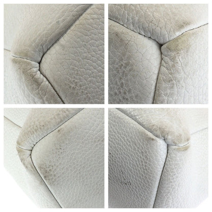 Bottega Veneta White Silver Leather Tote — view 3