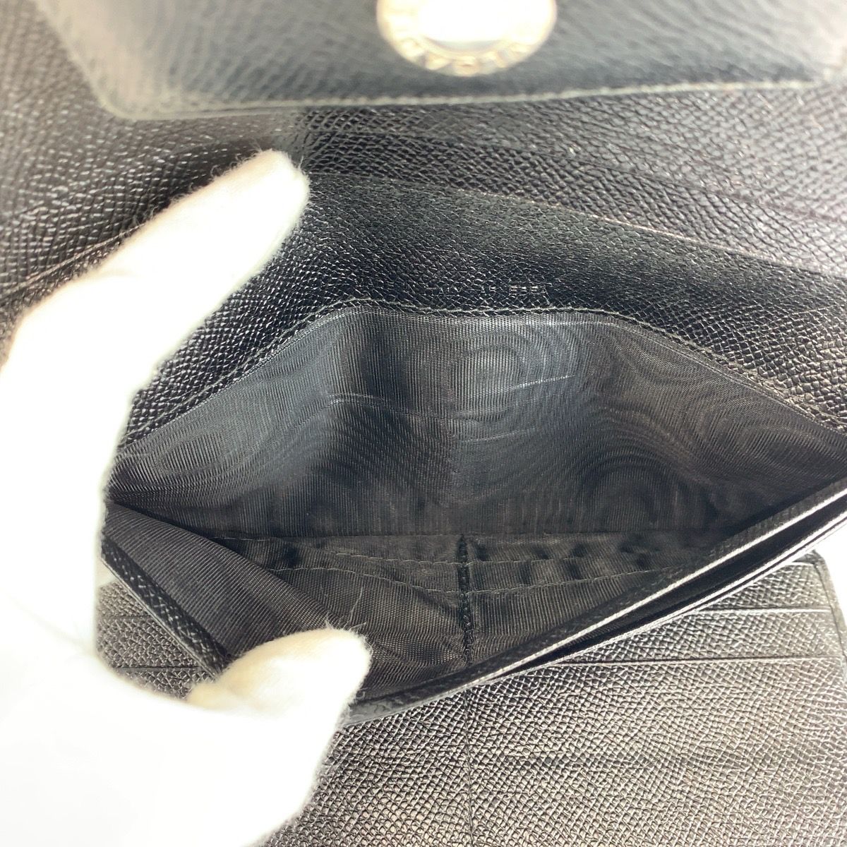 Bvlgari Classico Black Silver Leather Wallet — view 6