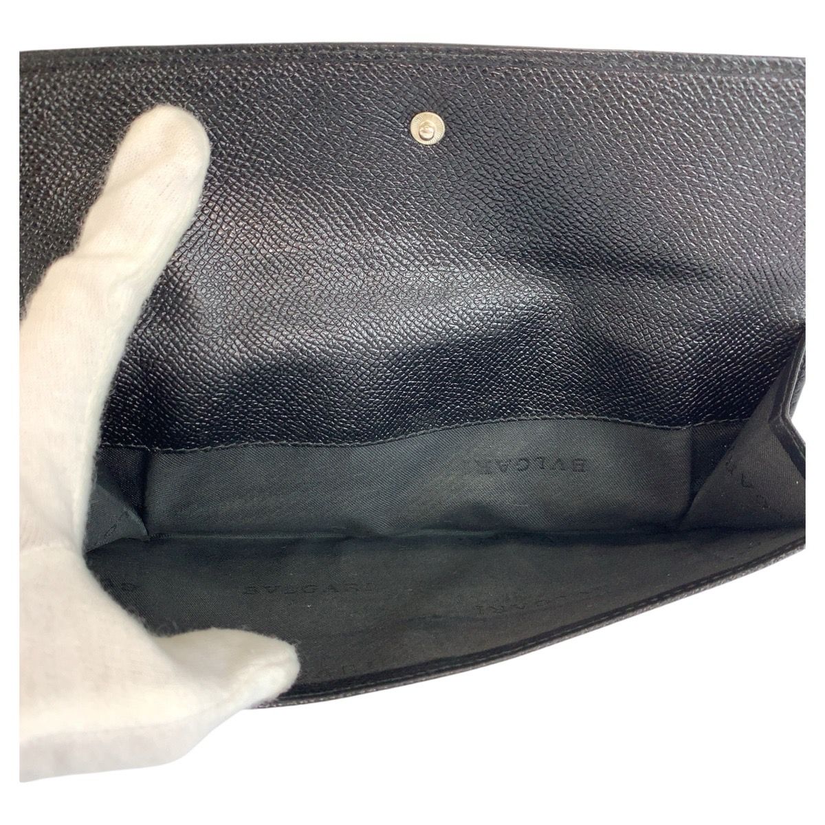 Bvlgari Classico Black Silver Leather Wallet — view 5