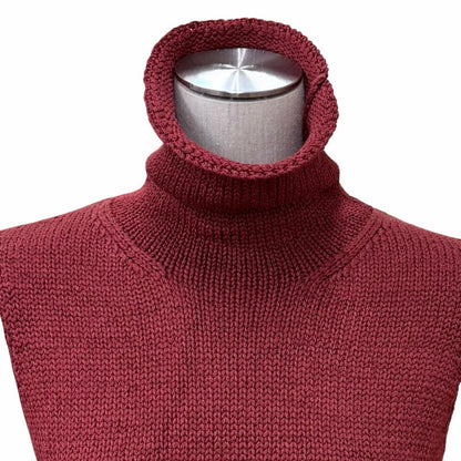 Hermes Silk Blend Martin Margiela Era High Neck Slip Knit Top Bordeaux XS — view 4