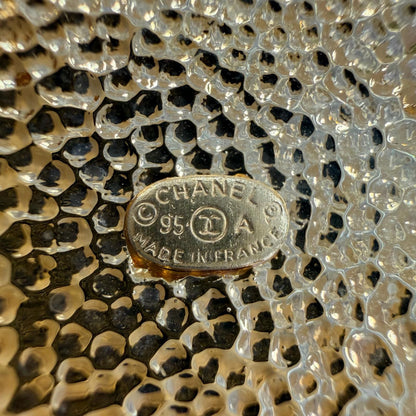 Chanel Vintage CC Logo Flower Brooch Gold — view 5