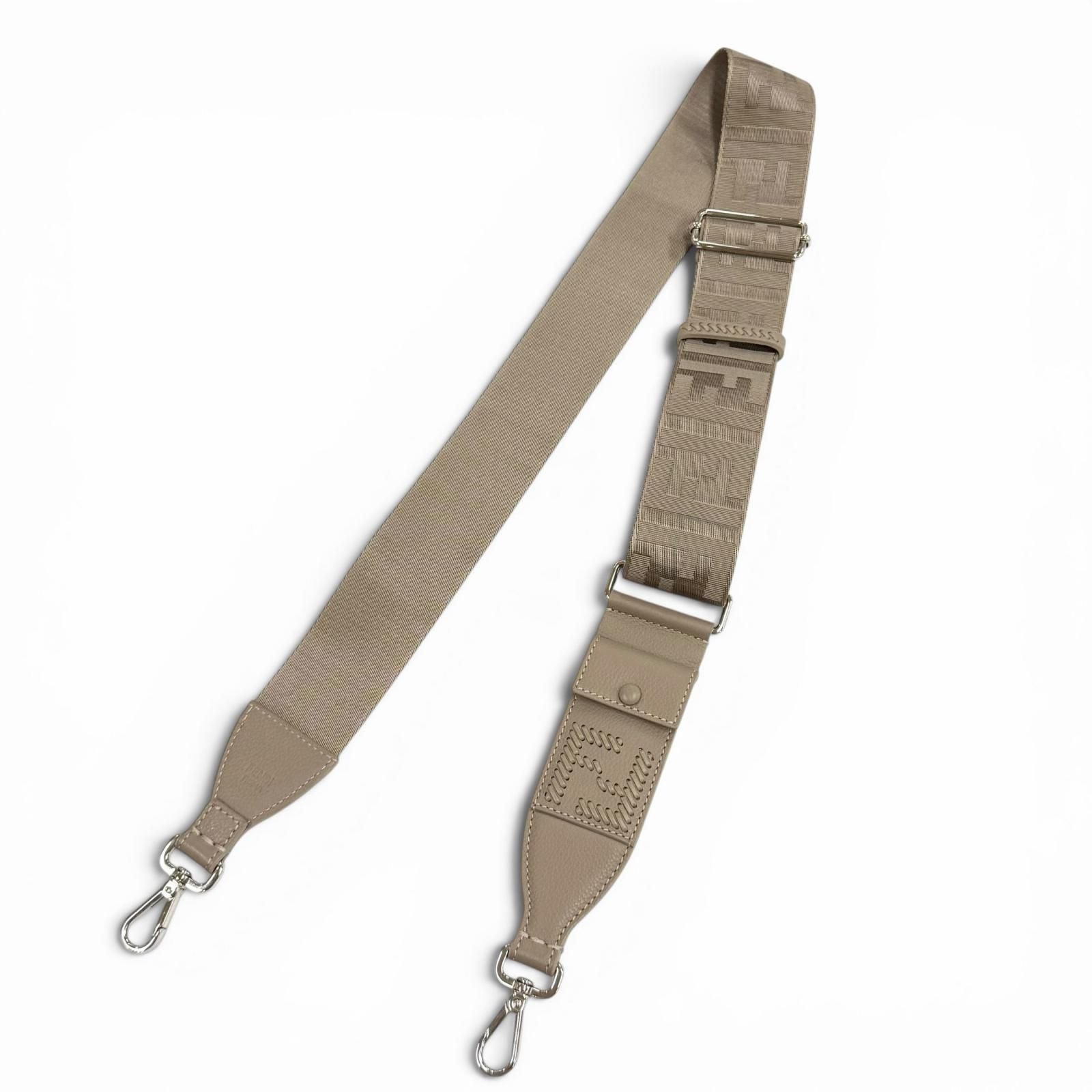 Fendi with Pocket Zucca Pattern Leather Shoulder Strap Gray