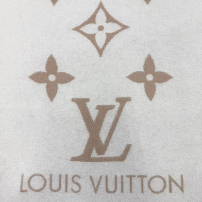 Louis Vuitton Scarf Reykjavik Cashmere 100% Monogram with Fringe Beige — view 5