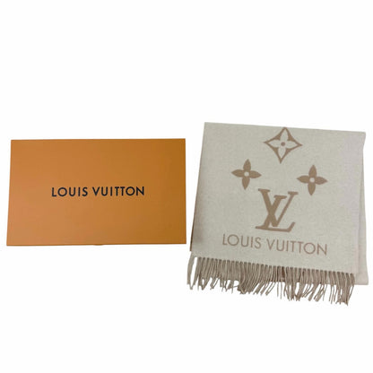 Louis Vuitton Scarf Reykjavik Cashmere 100% Monogram with Fringe Beige — view 2