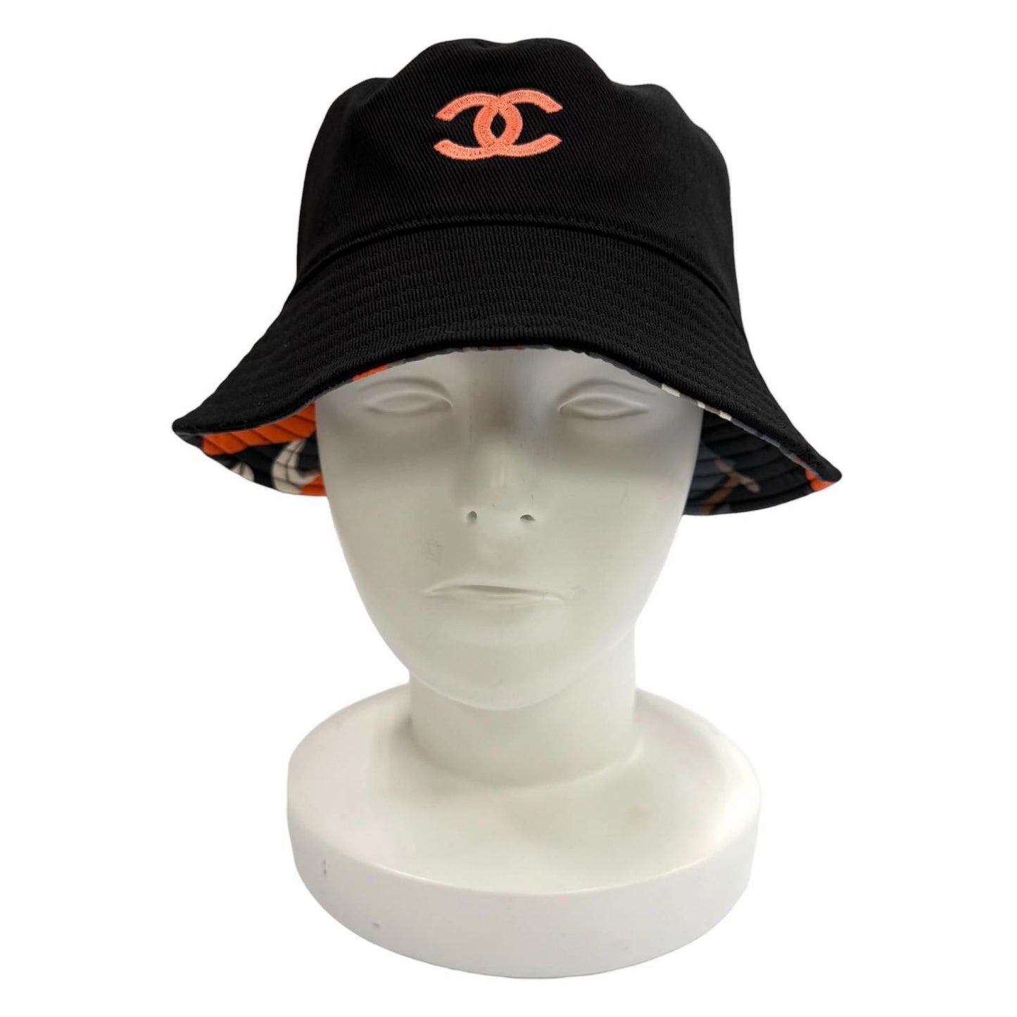 Chanel Reversible CC Logo All Over Pattern Bucket Hat Black Multi