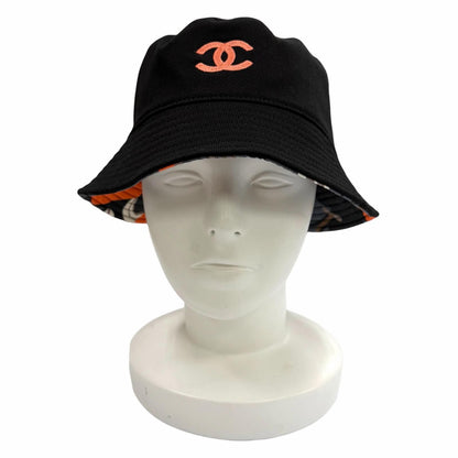 Chanel Reversible CC Logo All Over Pattern Bucket Hat Black Multi