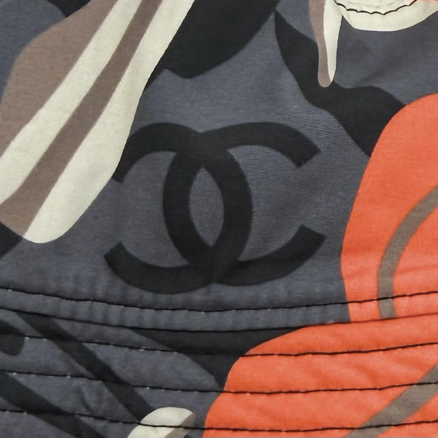 Chanel Reversible CC Logo All Over Pattern Bucket Hat Black Multi — view 9