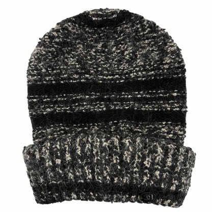 Chanel Cashmere Silk Mohair Blend CC Logo Knit Cap Black 2