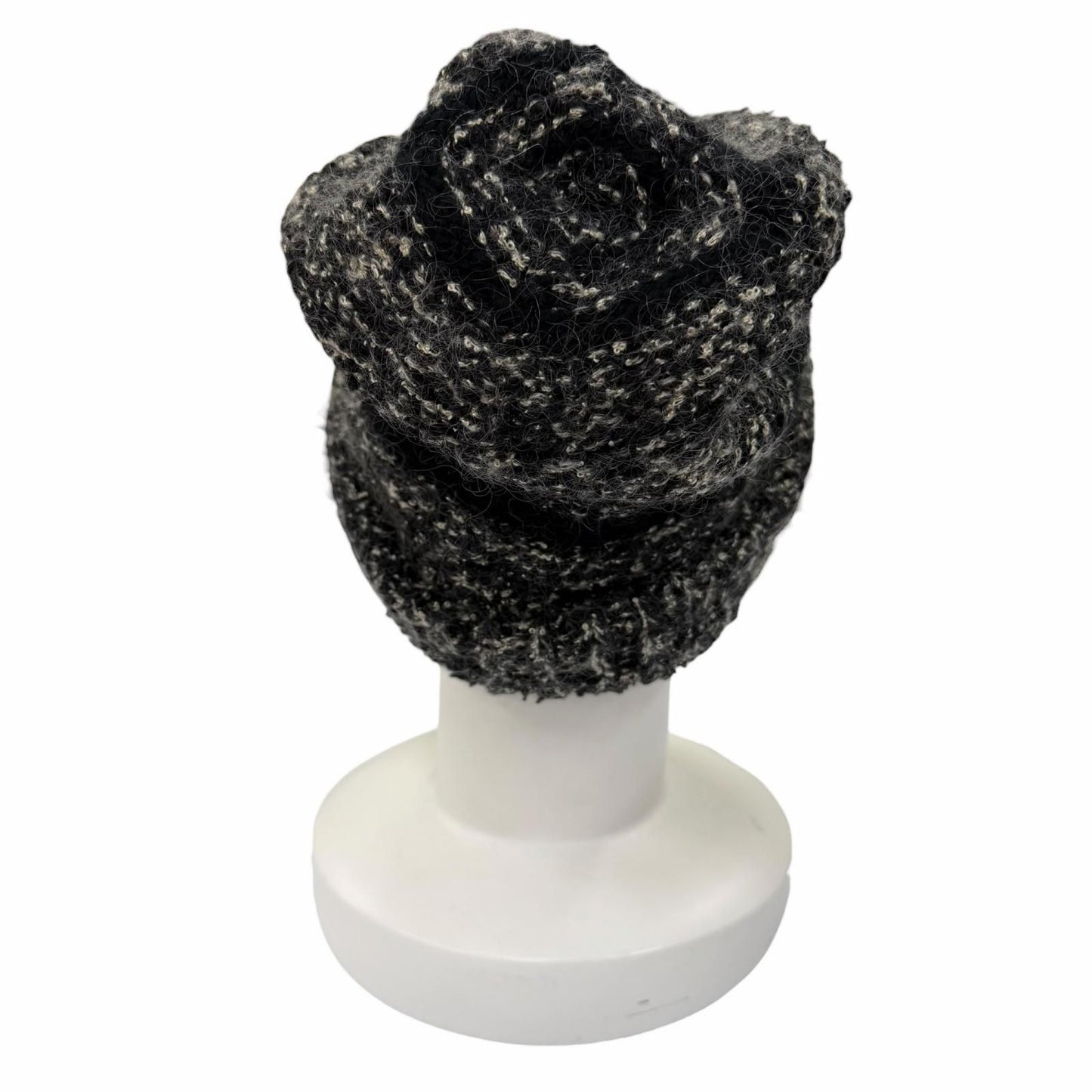 Chanel Cashmere Silk Mohair Blend CC Logo Knit Cap Black 2 — view 5