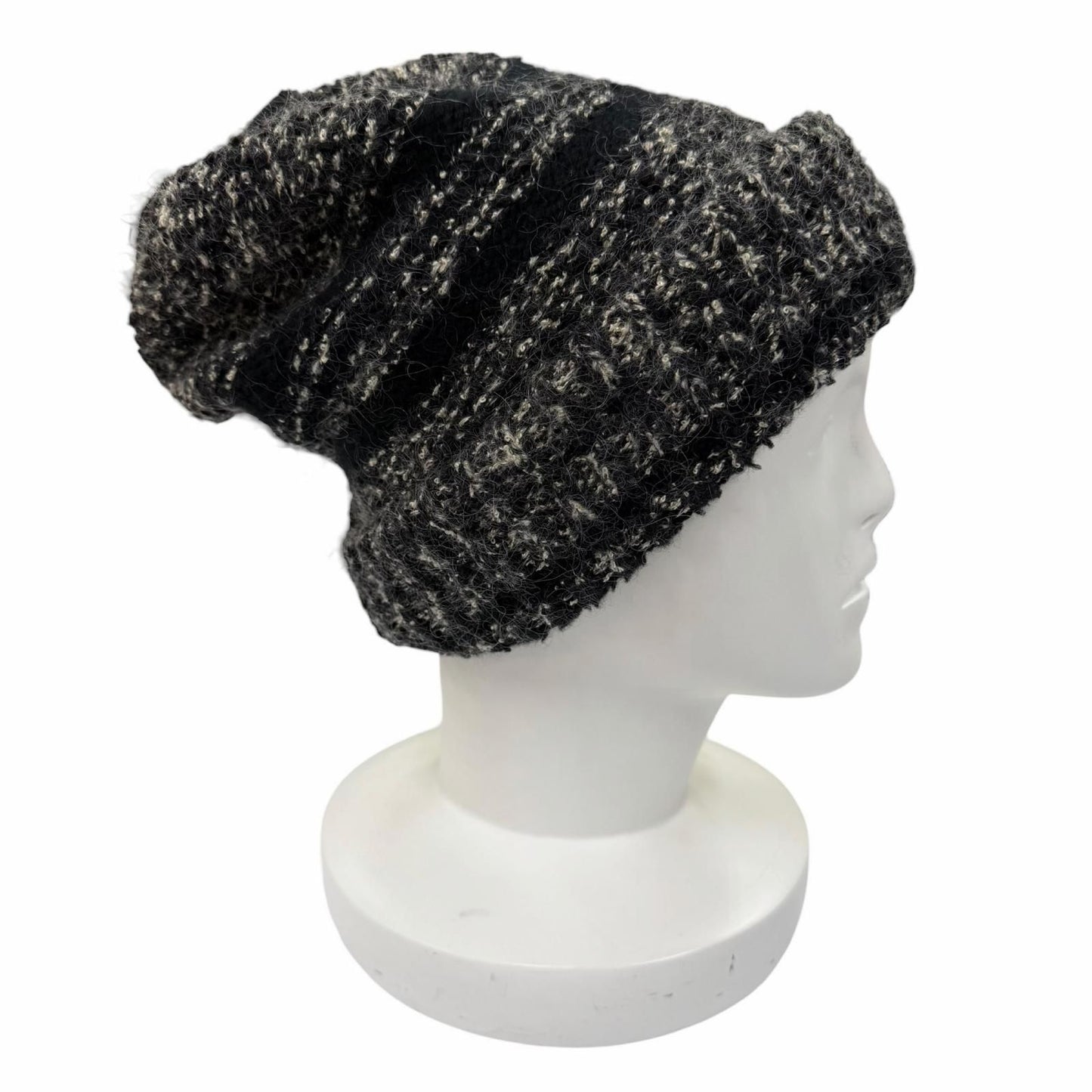 Chanel Cashmere Silk Mohair Blend CC Logo Knit Cap Black 2 — view 6