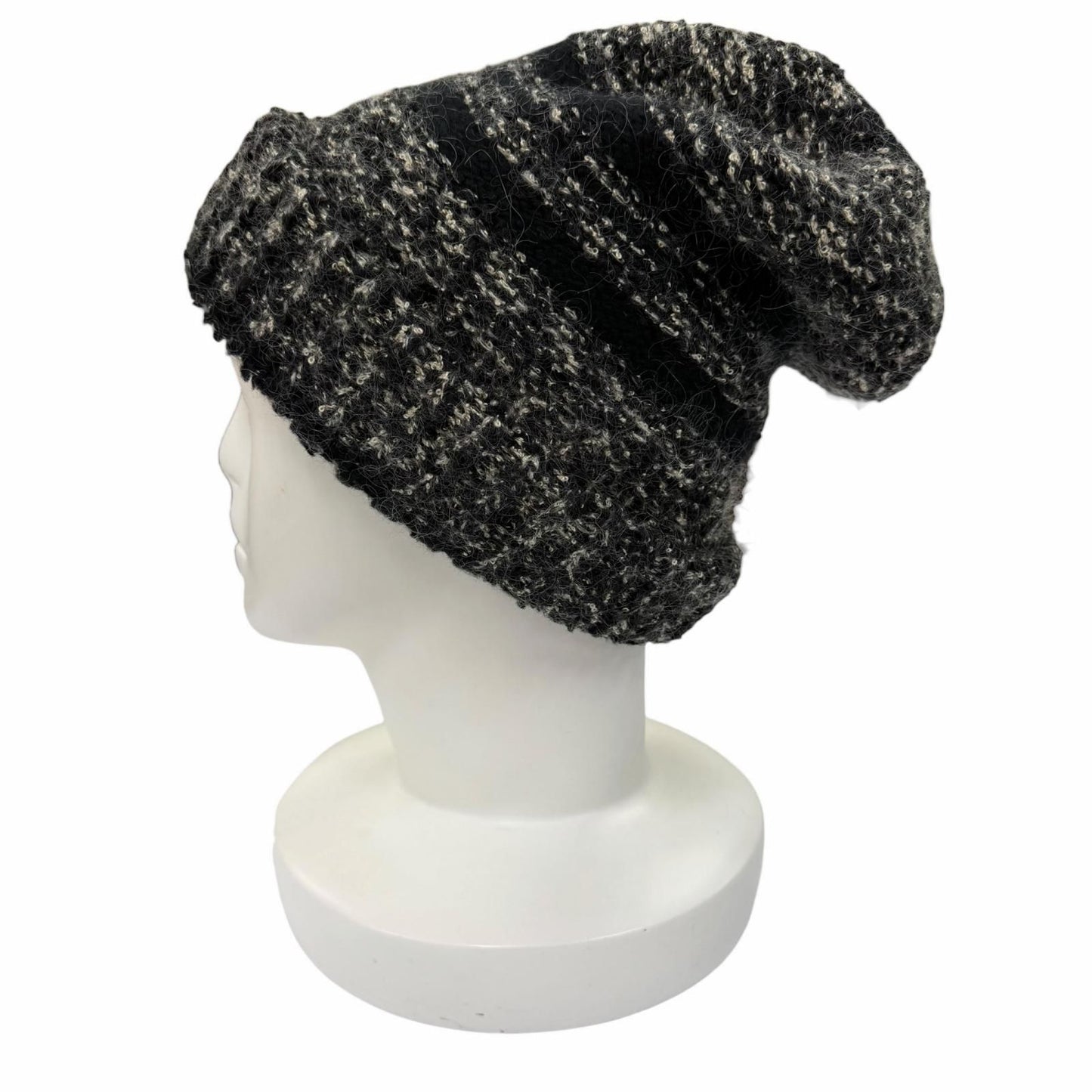 Chanel Cashmere Silk Mohair Blend CC Logo Knit Cap Black 2 — view 4