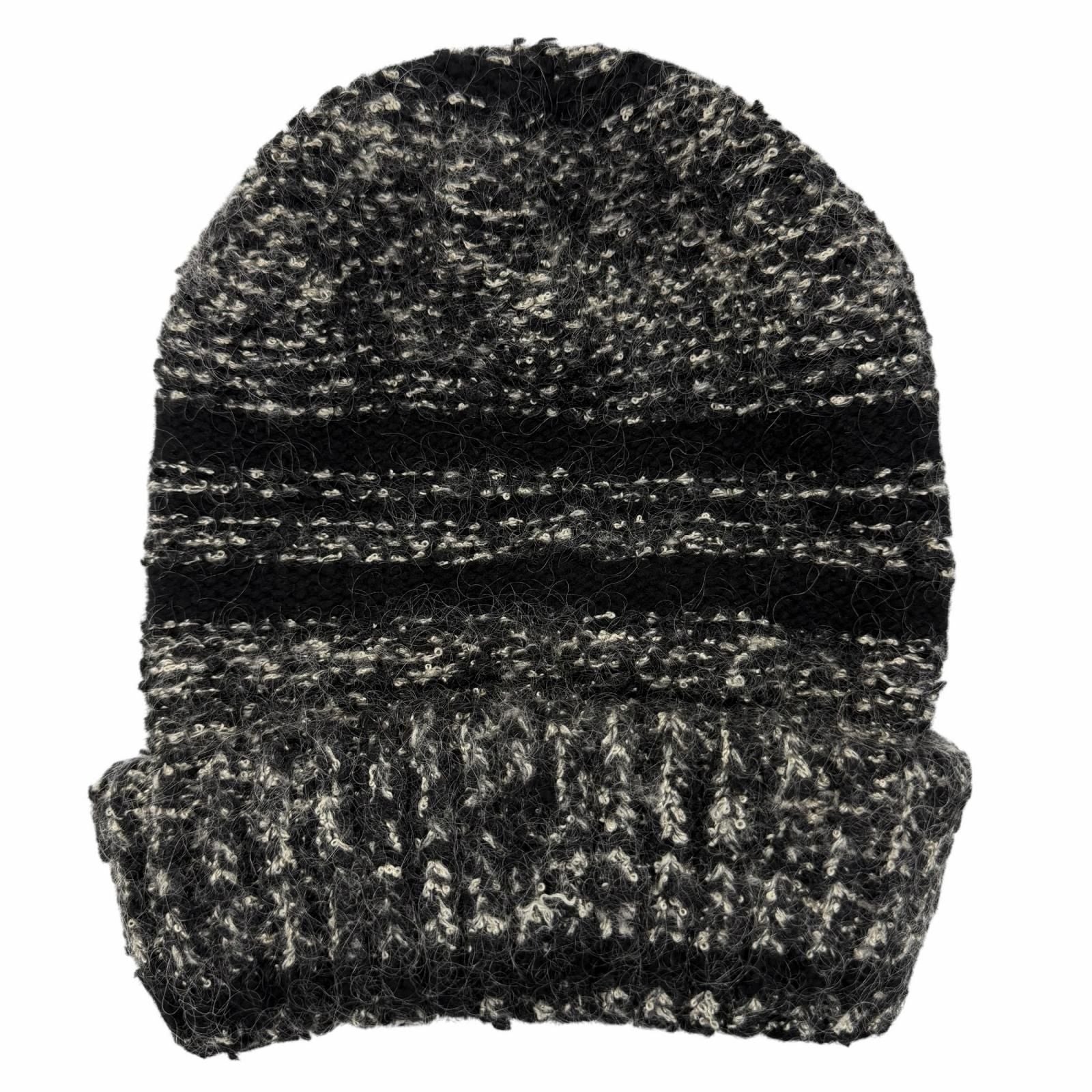Chanel Cashmere Silk Mohair Blend CC Logo Knit Cap Black 2 — view 2