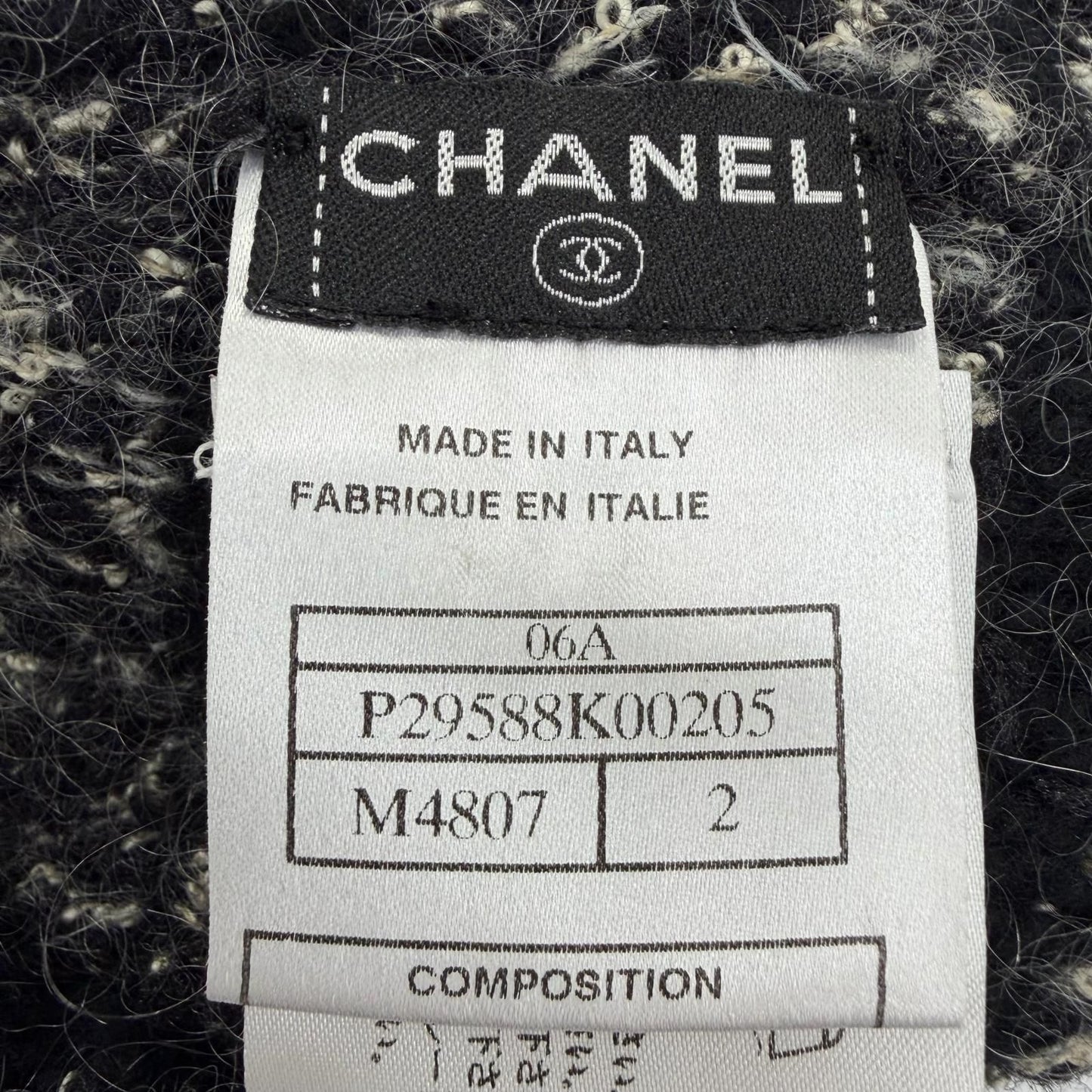Chanel Cashmere Silk Mohair Blend CC Logo Knit Cap Black 2 — view 9