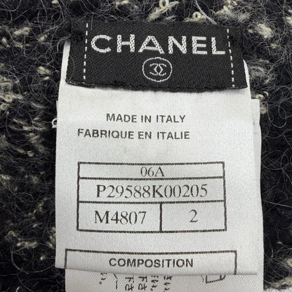 Chanel Cashmere Silk Mohair Blend CC Logo Knit Cap Black 2 — view 9