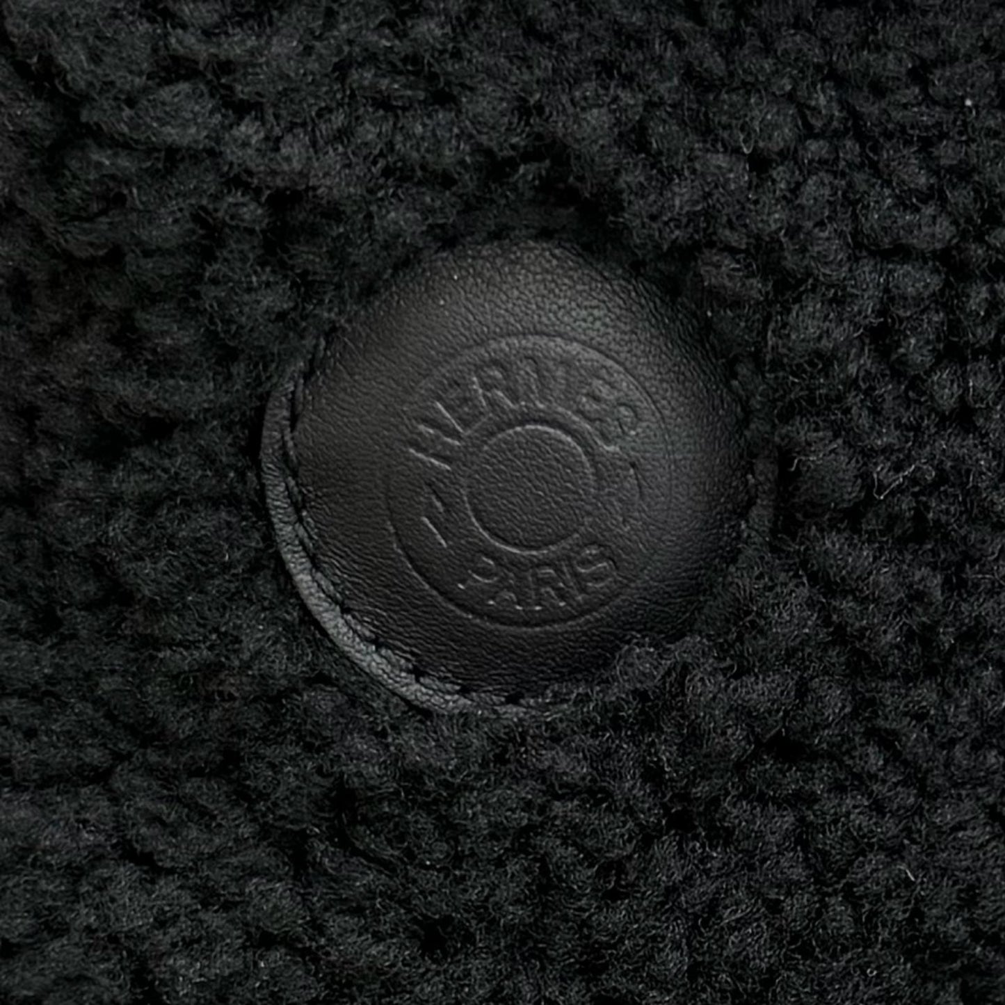 Hermes Fauve Shearling Baika Logo Bucket Hat Black 58 — view 5