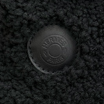 Hermes Fauve Shearling Baika Logo Bucket Hat Black 58 — view 5