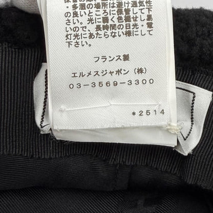 Hermes Fauve Shearling Baika Logo Bucket Hat Black 58 — view 8