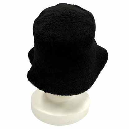 Hermes Fauve Shearling Baika Logo Bucket Hat Black 58 — view 3