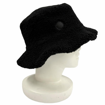 Hermes Fauve Shearling Baika Logo Bucket Hat Black 58 — view 2