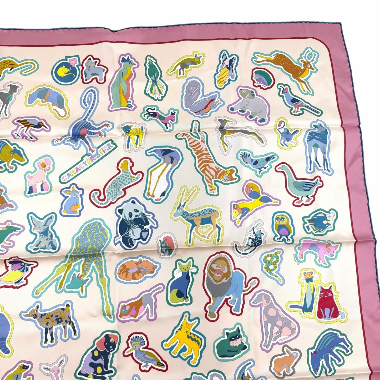 Hermes Carre Double Caracteristick Detail Silk 100% Scarf Multi — view 4
