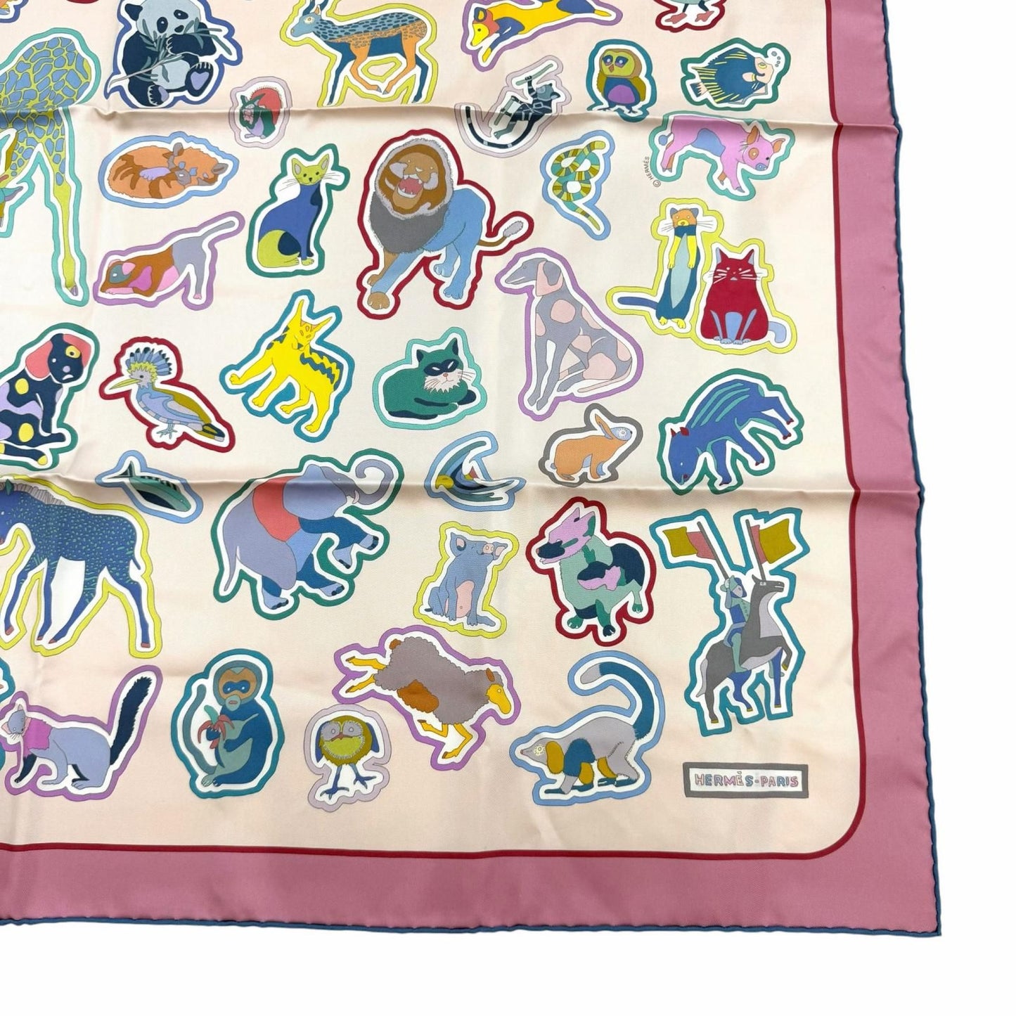 Hermes Carre Double Caracteristick Detail Silk 100% Scarf Multi — view 5