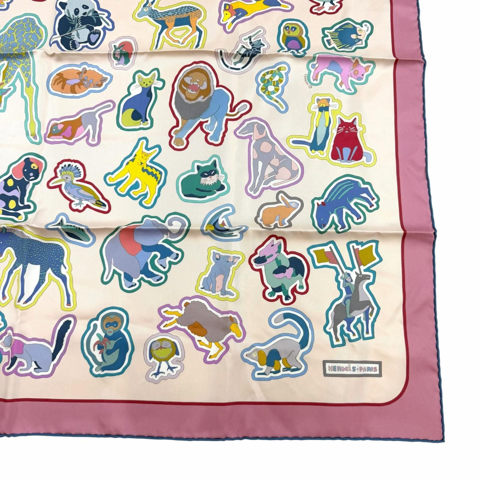 Hermes Carre Double Caracteristick Detail Silk 100% Scarf Multi — view 5