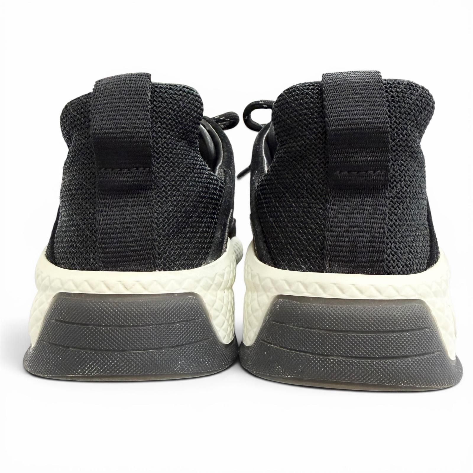Chanel CC Logo Quilted Sole Suede Leather Sneakers Black White — view 4