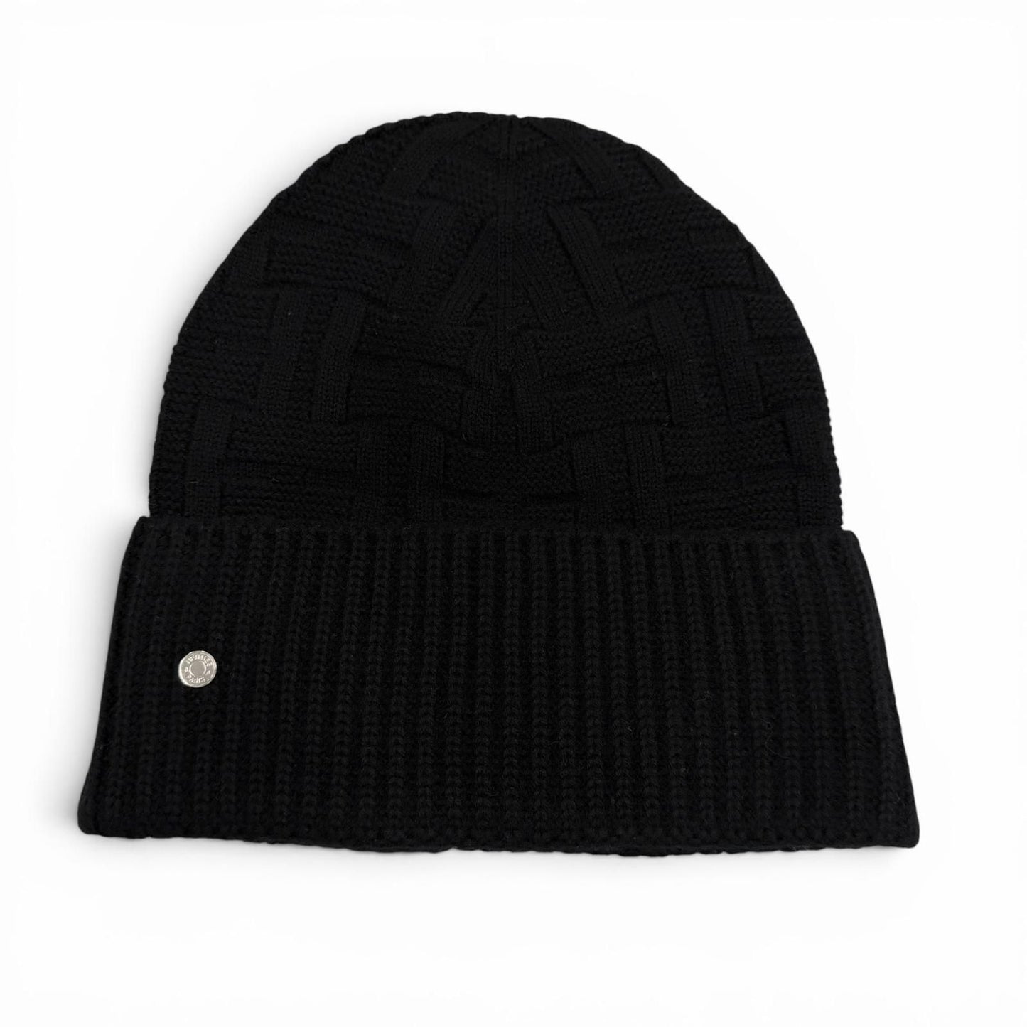 Hermes Wool Frecanse Series Hat Knit Cap Black