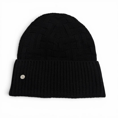 Hermes Wool Frecanse Series Hat Knit Cap Black