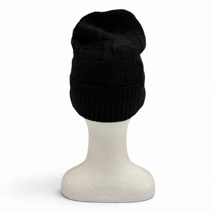 Hermes Wool Frecanse Series Hat Knit Cap Black — view 4