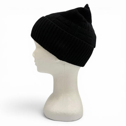 Hermes Wool Frecanse Series Hat Knit Cap Black — view 3