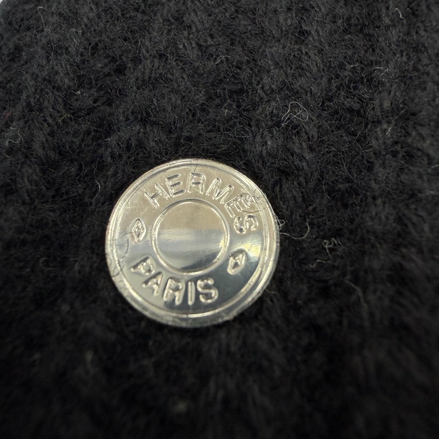 Hermes Wool Frecanse Series Hat Knit Cap Black — view 7