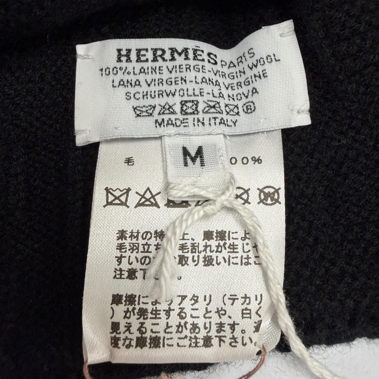 Hermes Wool Frecanse Series Hat Knit Cap Black — view 8