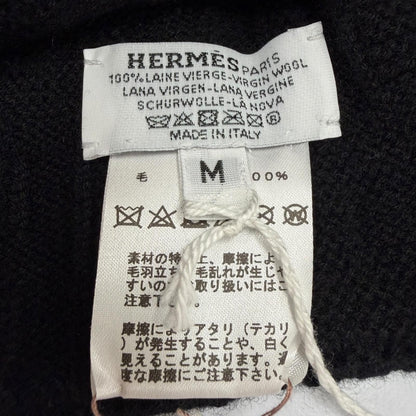 Hermes Wool Frecanse Series Hat Knit Cap Black — view 8