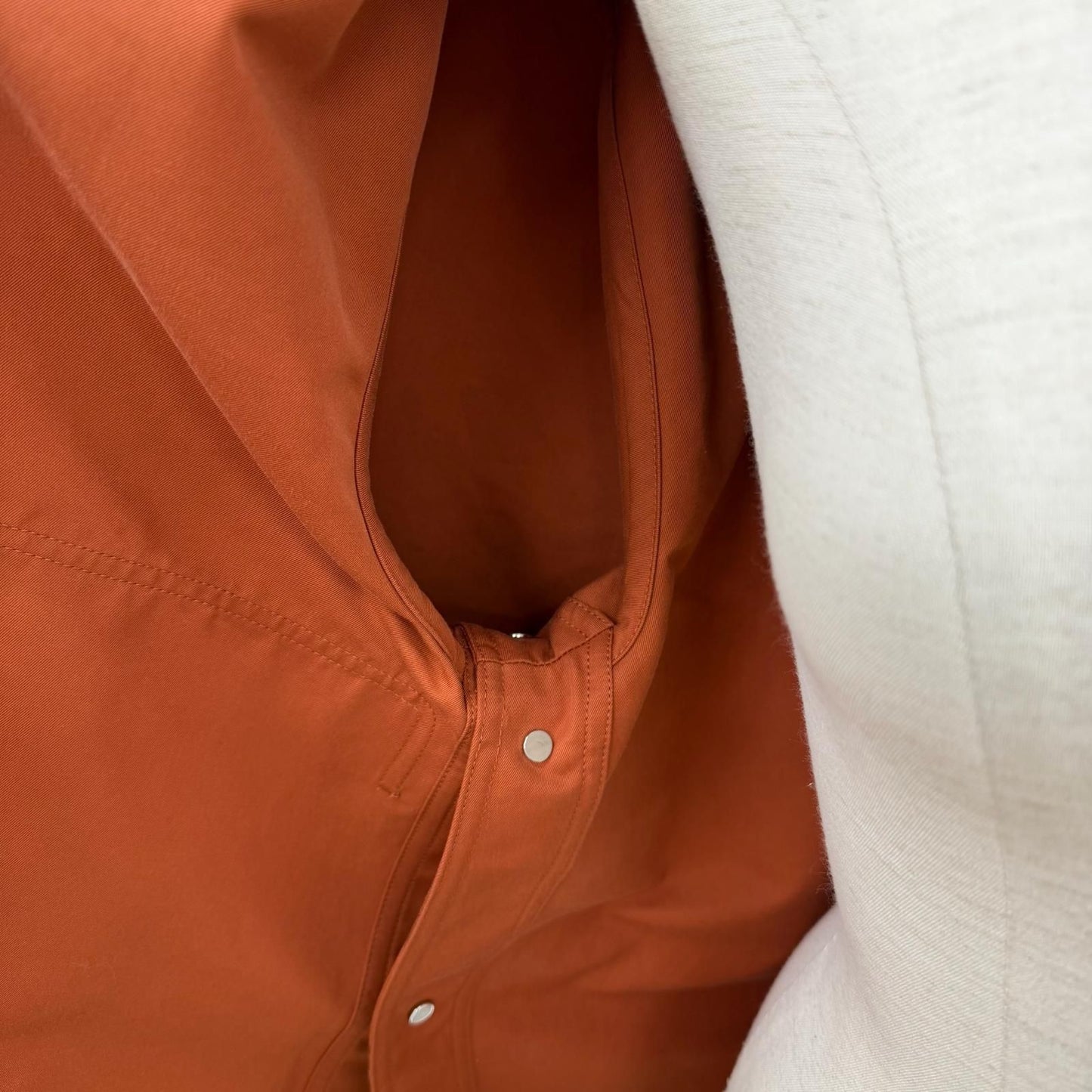 Hermes Cricketis Cotton Print Series Button Hooded Jacket Orange 34 Garment — view 5