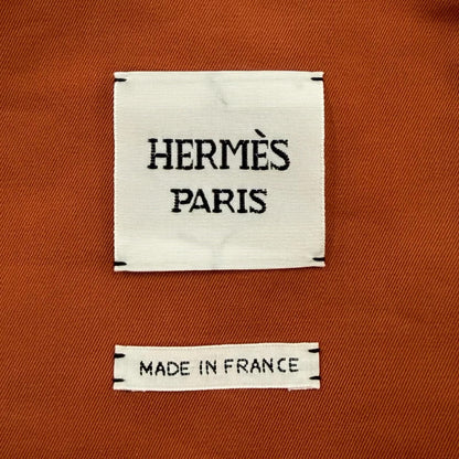 Hermes Cricketis Cotton Print Series Button Hooded Jacket Orange 34 Garment — view 8