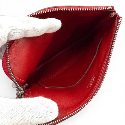 Hermes Carre Pocket Pink Veau Swift Round Zip Mini Pouch — view 5